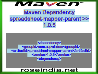 Maven dependency of spreadsheet-mapper-parent version 1.0.5