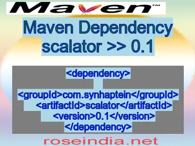 Maven dependency of scalator version 0.1