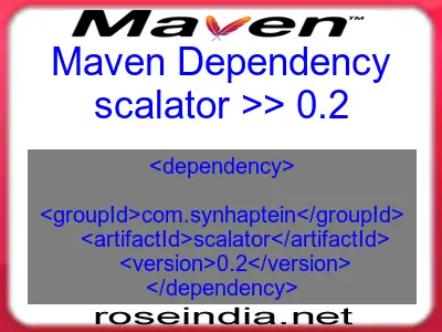 Maven dependency of scalator version 0.2