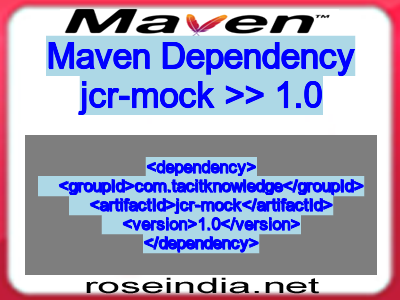 Maven dependency of jcr-mock version 1.0