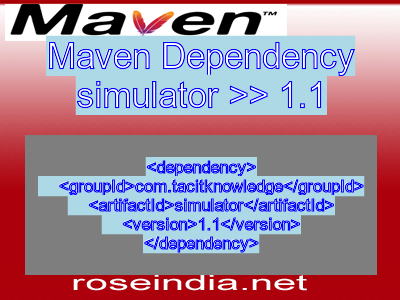 Maven dependency of simulator version 1.1