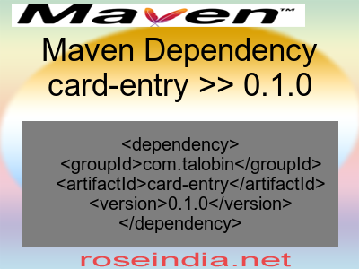 Maven dependency of card-entry version 0.1.0