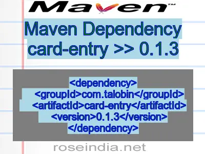 Maven dependency of card-entry version 0.1.3