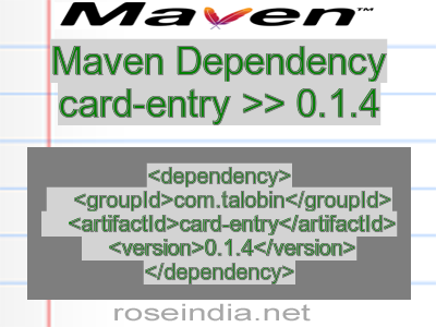 Maven dependency of card-entry version 0.1.4