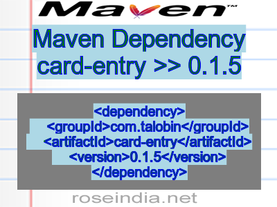 Maven dependency of card-entry version 0.1.5