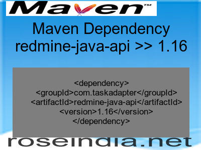 Maven dependency of redmine-java-api version 1.16