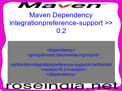 Maven dependency of integrationpreference-support version 0.2