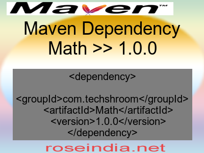 Maven dependency of Math version 1.0.0