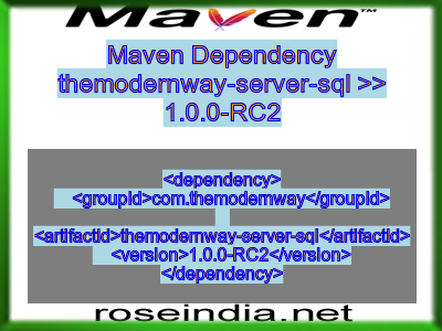 Maven dependency of themodernway-server-sql version 1.0.0-RC2