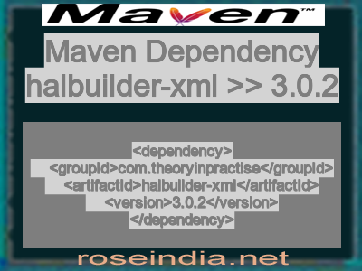 Maven dependency of halbuilder-xml version 3.0.2