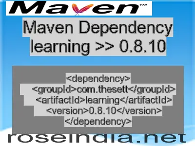 Maven dependency of learning version 0.8.10