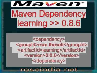 Maven dependency of learning version 0.8.6
