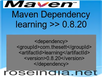 Maven dependency of learning version 0.8.20