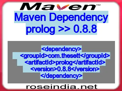 Maven dependency of prolog version 0.8.8