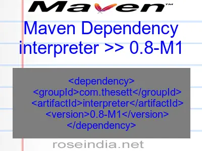 Maven dependency of interpreter version 0.8-M1