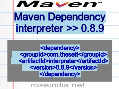 Maven dependency of interpreter version 0.8.9