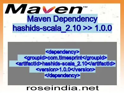 Maven dependency of hashids-scala_2.10 version 1.0.0