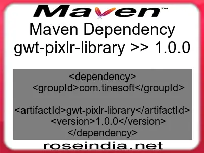 Maven dependency of gwt-pixlr-library version 1.0.0