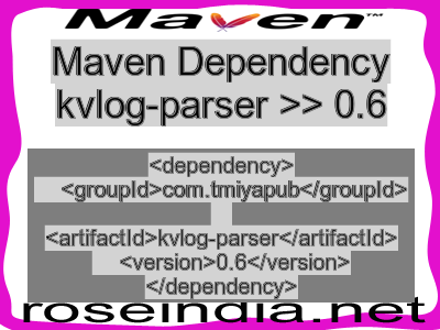 Maven dependency of kvlog-parser version 0.6