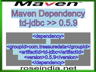 Maven dependency of td-jdbc version 0.5.9