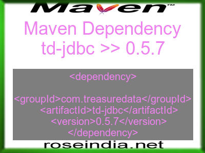 Maven dependency of td-jdbc version 0.5.7