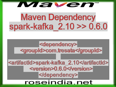 Maven dependency of spark-kafka_2.10 version 0.6.0