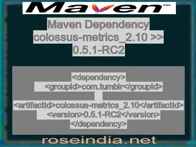 Maven dependency of colossus-metrics_2.10 version 0.5.1-RC2