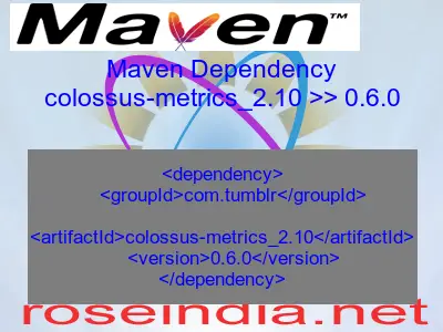 Maven dependency of colossus-metrics_2.10 version 0.6.0