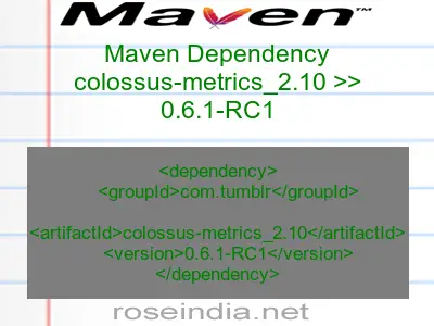 Maven dependency of colossus-metrics_2.10 version 0.6.1-RC1