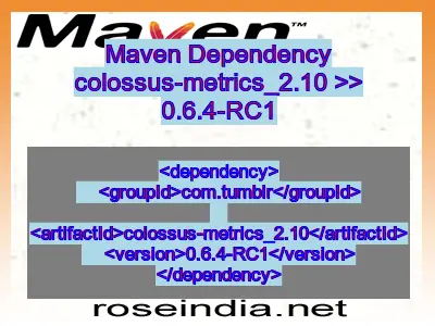 Maven dependency of colossus-metrics_2.10 version 0.6.4-RC1
