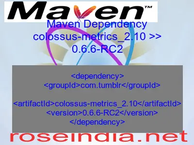 Maven dependency of colossus-metrics_2.10 version 0.6.6-RC2