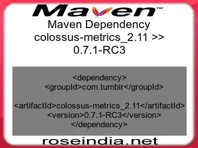 Maven dependency of colossus-metrics_2.11 version 0.7.1-RC3