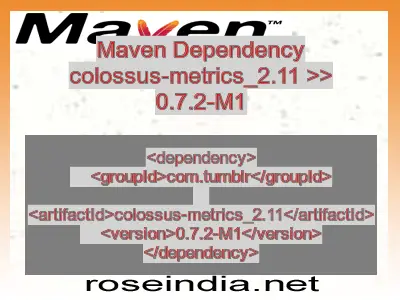 Maven dependency of colossus-metrics_2.11 version 0.7.2-M1