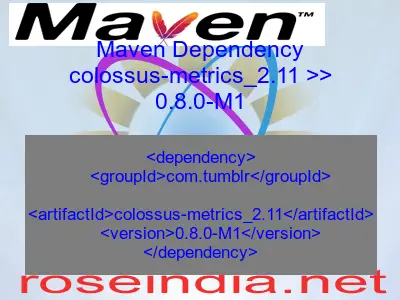 Maven dependency of colossus-metrics_2.11 version 0.8.0-M1