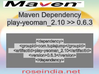 Maven dependency of play-yeoman_2.10 version 0.6.3