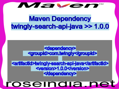 Maven dependency of twingly-search-api-java version 1.0.0