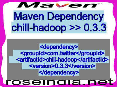 Maven dependency of chill-hadoop version 0.3.3
