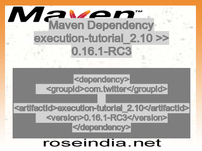 Maven dependency of execution-tutorial_2.10 version 0.16.1-RC3