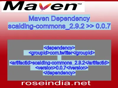 Maven dependency of scalding-commons_2.9.2 version 0.0.7