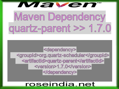 Maven dependency of quartz-parent version 1.7.0