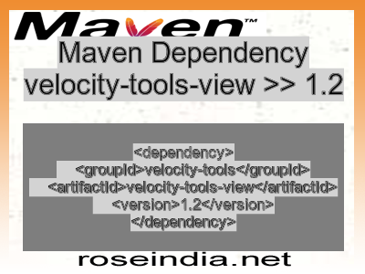 Maven dependency of velocity-tools-view version 1.2