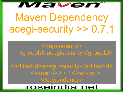 Maven dependency of acegi-security version 0.7.1