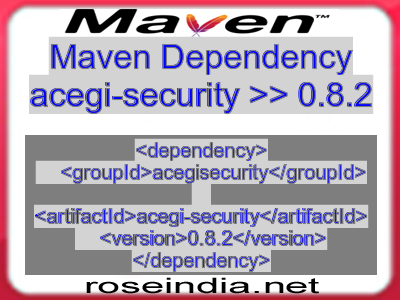Maven dependency of acegi-security version 0.8.2