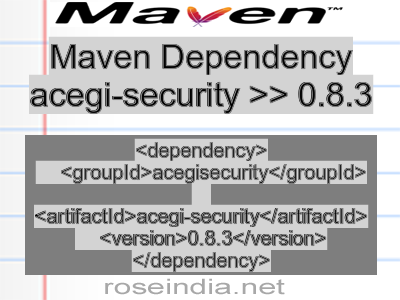 Maven dependency of acegi-security version 0.8.3
