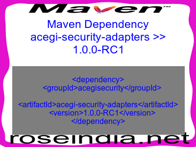Maven dependency of acegi-security-adapters version 1.0.0-RC1