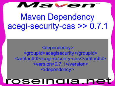 Maven dependency of acegi-security-cas version 0.7.1