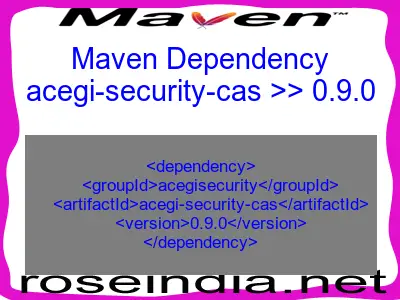 Maven dependency of acegi-security-cas version 0.9.0
