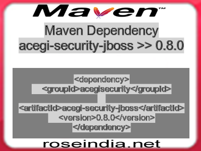 Maven dependency of acegi-security-jboss version 0.8.0