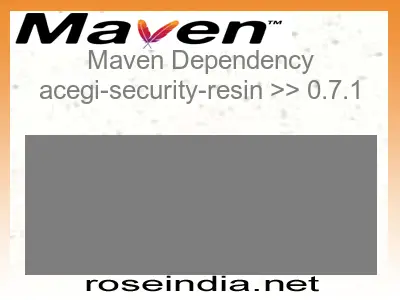 Maven dependency of acegi-security-resin version 0.7.1