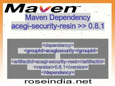Maven dependency of acegi-security-resin version 0.8.1